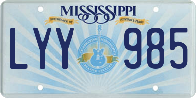 MS license plate LYY985