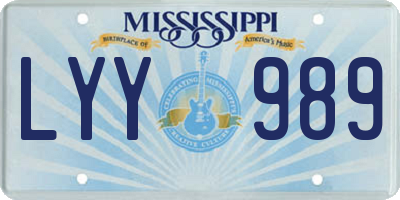 MS license plate LYY989