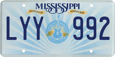 MS license plate LYY992