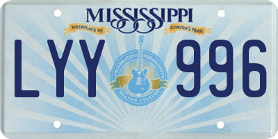 MS license plate LYY996