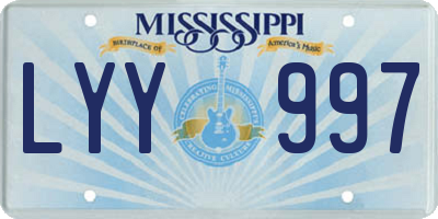 MS license plate LYY997