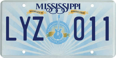 MS license plate LYZ011