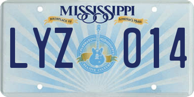MS license plate LYZ014