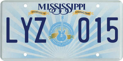 MS license plate LYZ015