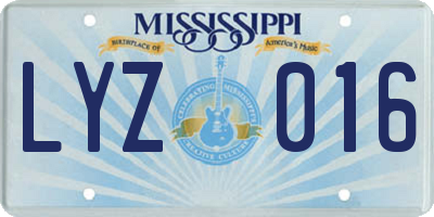 MS license plate LYZ016