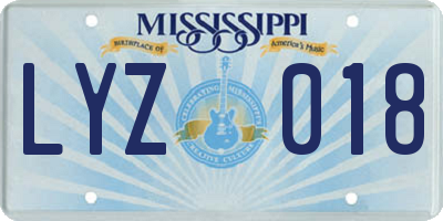 MS license plate LYZ018