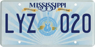MS license plate LYZ020