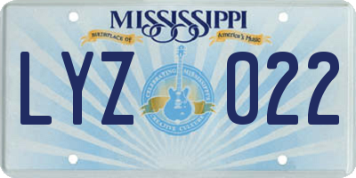 MS license plate LYZ022