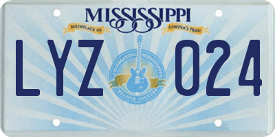 MS license plate LYZ024
