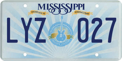 MS license plate LYZ027