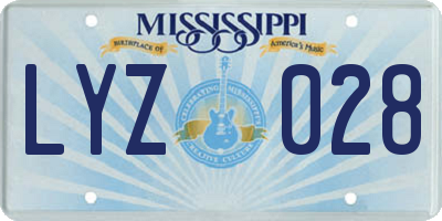 MS license plate LYZ028