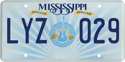 MS license plate LYZ029