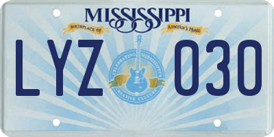 MS license plate LYZ030