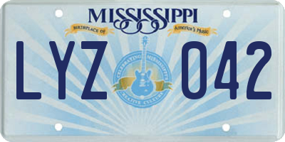 MS license plate LYZ042