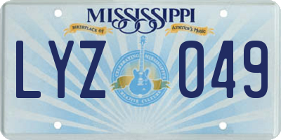 MS license plate LYZ049