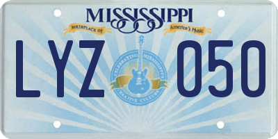 MS license plate LYZ050