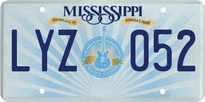 MS license plate LYZ052