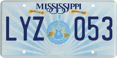 MS license plate LYZ053