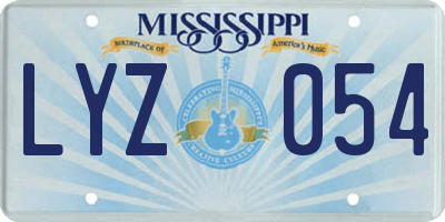 MS license plate LYZ054