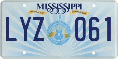 MS license plate LYZ061