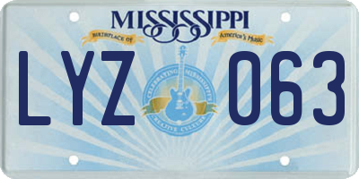 MS license plate LYZ063