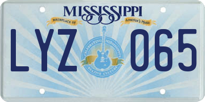 MS license plate LYZ065