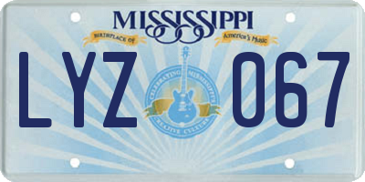 MS license plate LYZ067