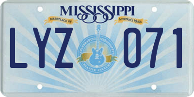 MS license plate LYZ071