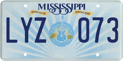 MS license plate LYZ073