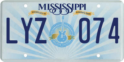 MS license plate LYZ074