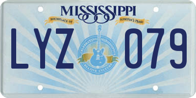 MS license plate LYZ079