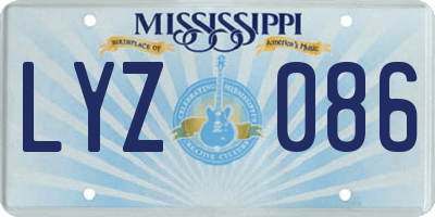 MS license plate LYZ086