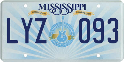 MS license plate LYZ093