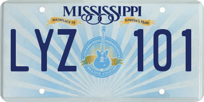 MS license plate LYZ101