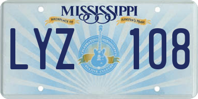 MS license plate LYZ108