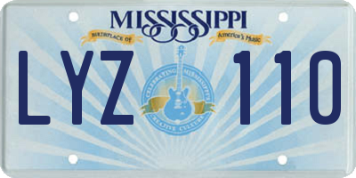 MS license plate LYZ110