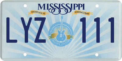 MS license plate LYZ111