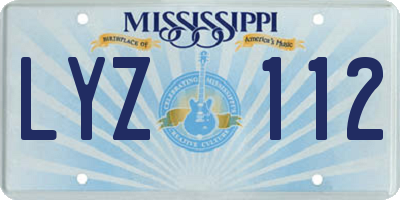 MS license plate LYZ112