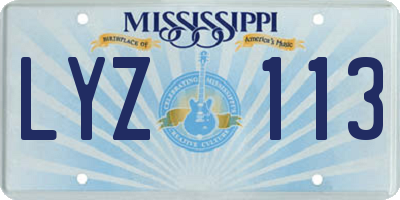 MS license plate LYZ113