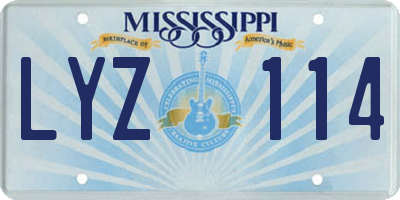 MS license plate LYZ114