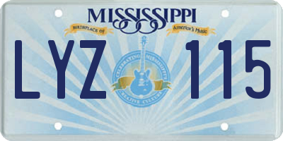 MS license plate LYZ115