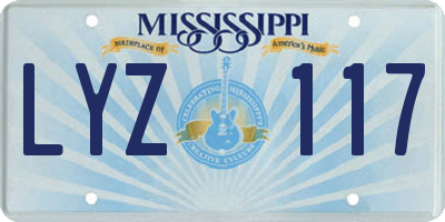 MS license plate LYZ117