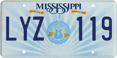 MS license plate LYZ119