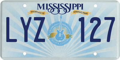 MS license plate LYZ127