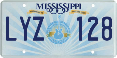 MS license plate LYZ128