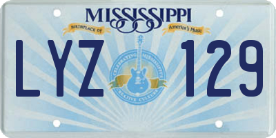 MS license plate LYZ129