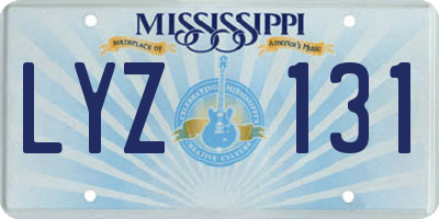 MS license plate LYZ131