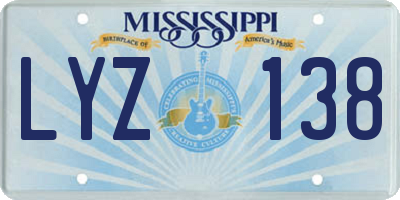 MS license plate LYZ138