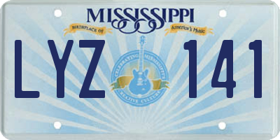 MS license plate LYZ141