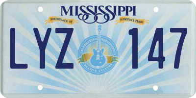 MS license plate LYZ147